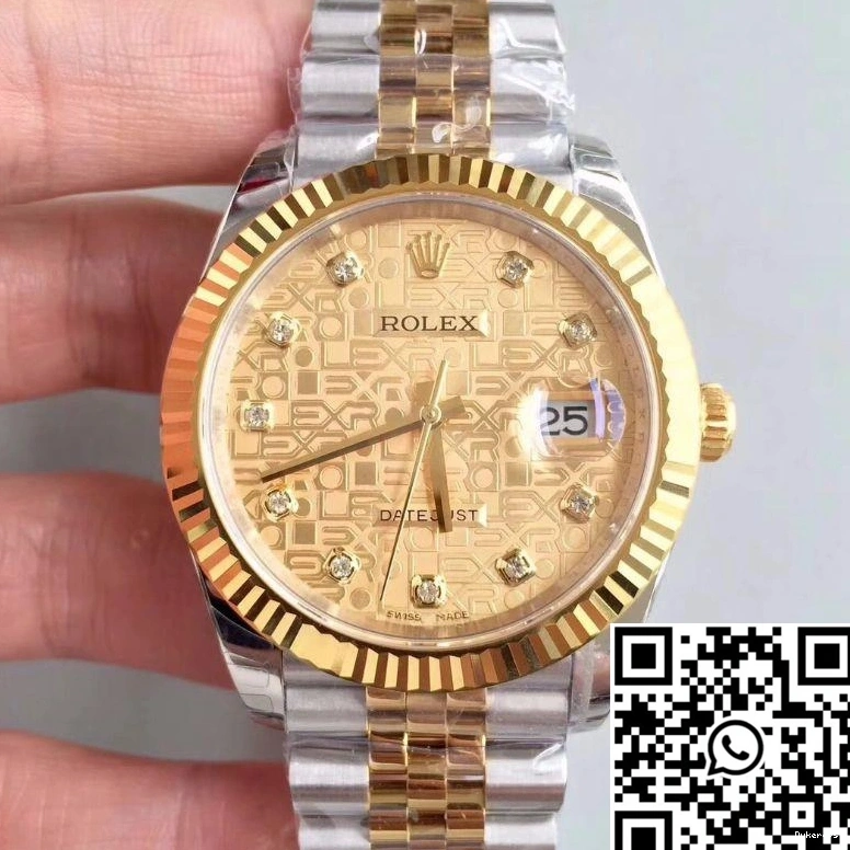 Gold Diamond-studded 41MM Dial Factory Datejust Rolex 126333-0003 EW Textured 0409